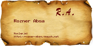 Rozner Absa névjegykártya